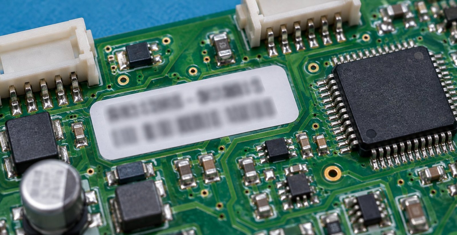 Close photograph of a control board label and part marking