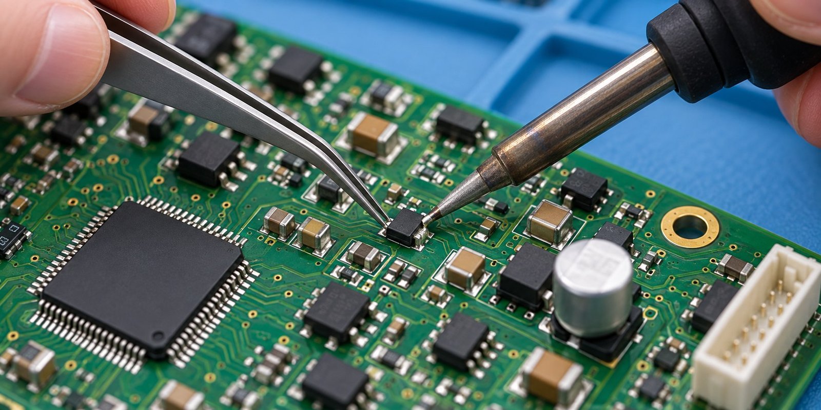 Component-level repair work on a control board