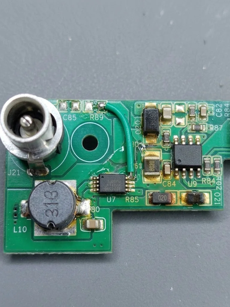 power-path repair on an air-pump charging board