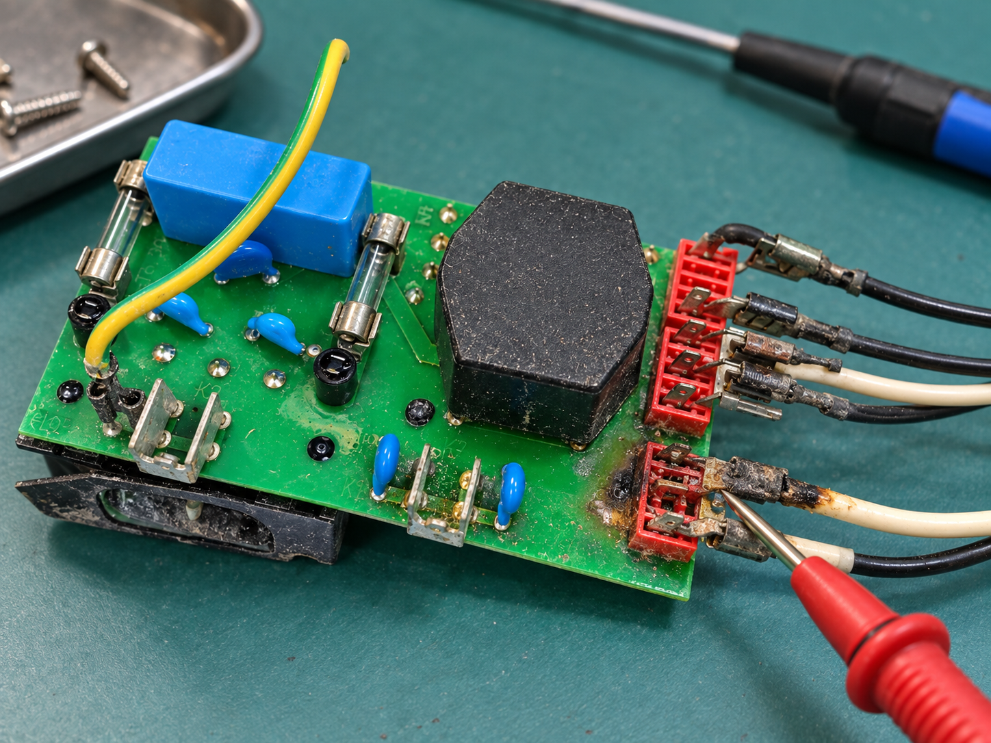 Reconstructed diagnostic check of the ultrasonic cleaner input filter board