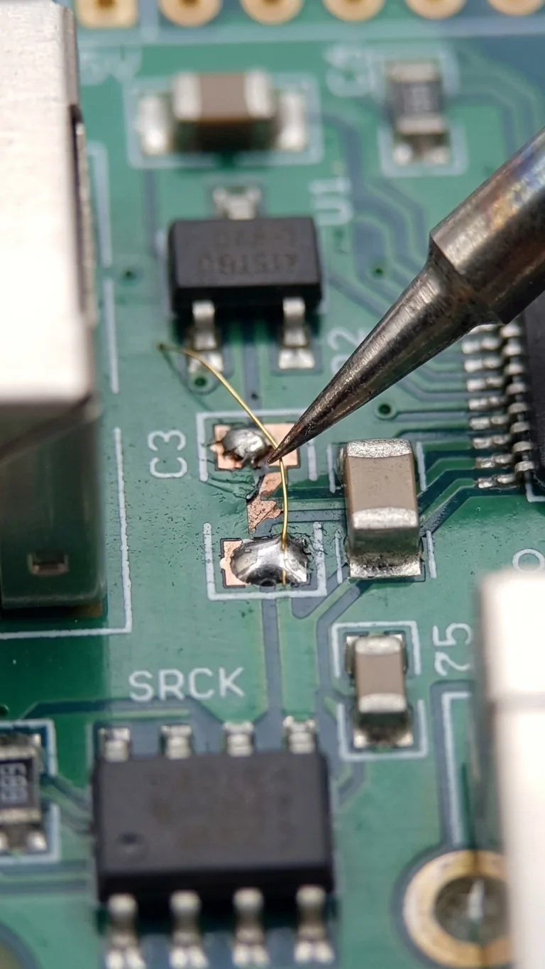fine trace work on a camera control board